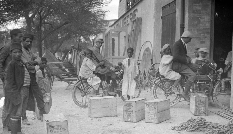 Biskra, Algeria - Motorcycles Outside Garage