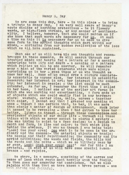 Obituary of Nancy Day